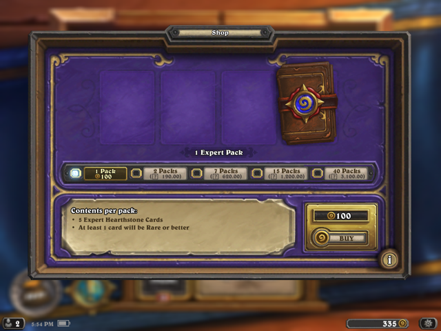 Hearthstone - Shop Screen (Currency is INR)