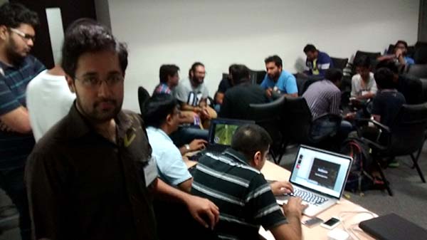 Team getting their slides ready!